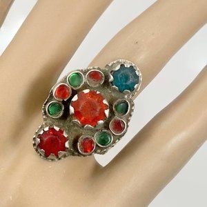Afghan Ring, Old Silver Ring, Vintage, Size 9 1/2, Kuchi, Gypsy, Nomadic, Boho